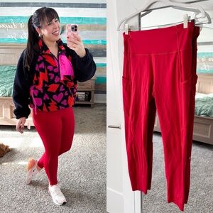 Lululemon Fast and Free High Rise Tight 28” size 8 Crimson Red